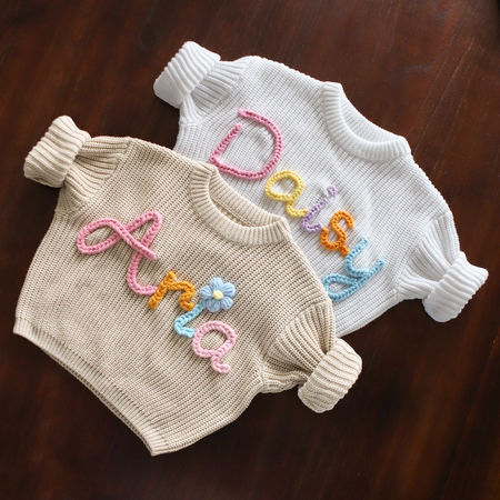 Embroidery on baby sweater store